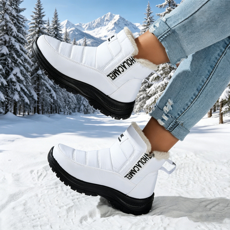 Hiking Boot Waterproof - Women's snow boots with thick fleece,