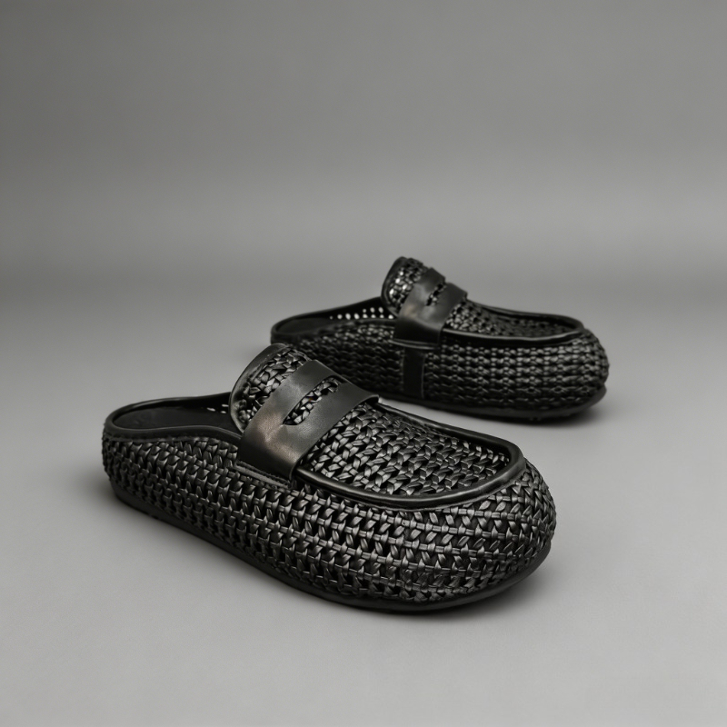 Loafer Slip On Men - Luxury Texture Men Mules 2026 Summer
