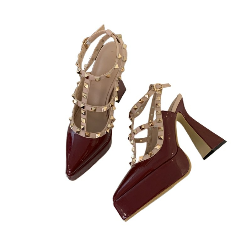 Men Shoes For Wedding - Black Heels Women Pointed Toe Slingback