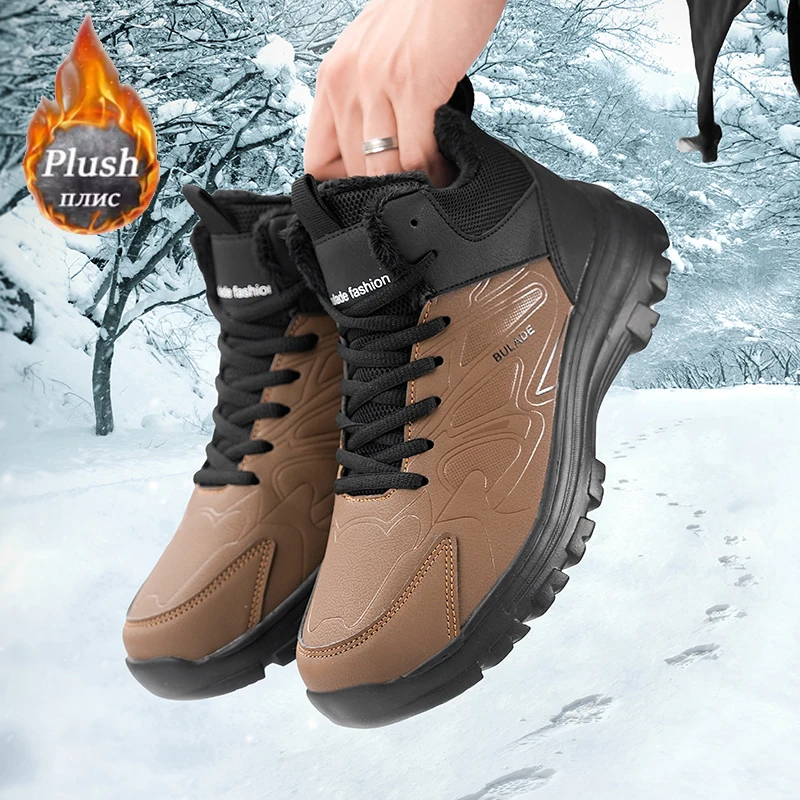 Hiking Boot Waterproof - ELUVA Men Snow Boots Waterproof Insulated