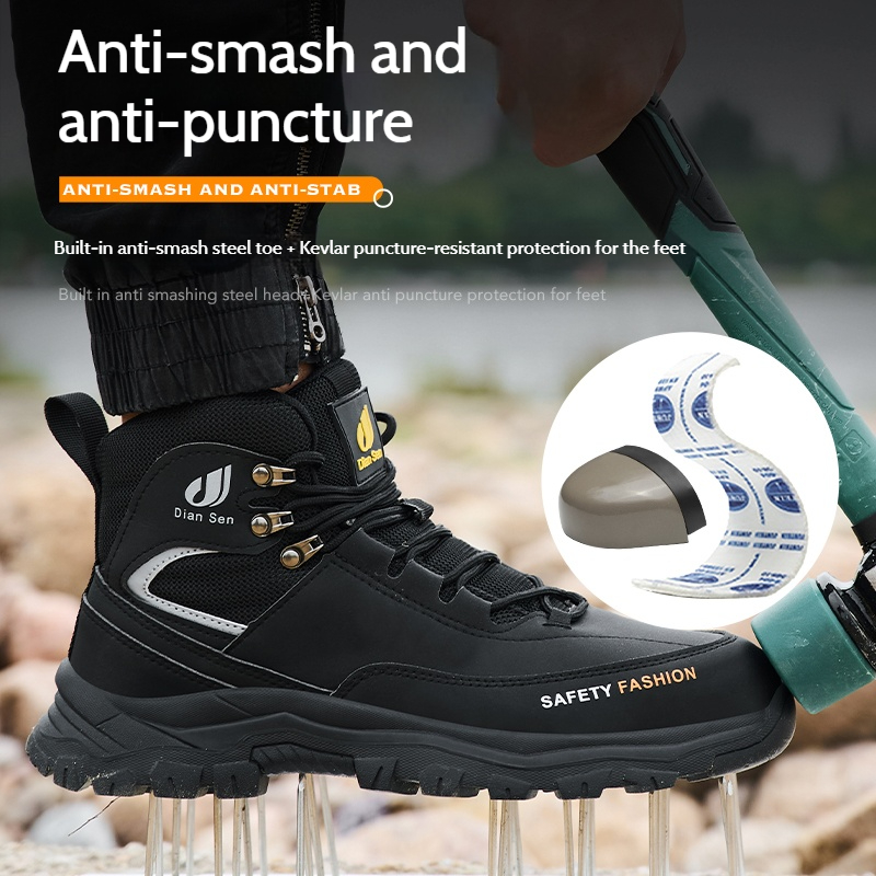 Mens Work Shoes Steel Toe Boot - Hiking Boot Waterproof review and price