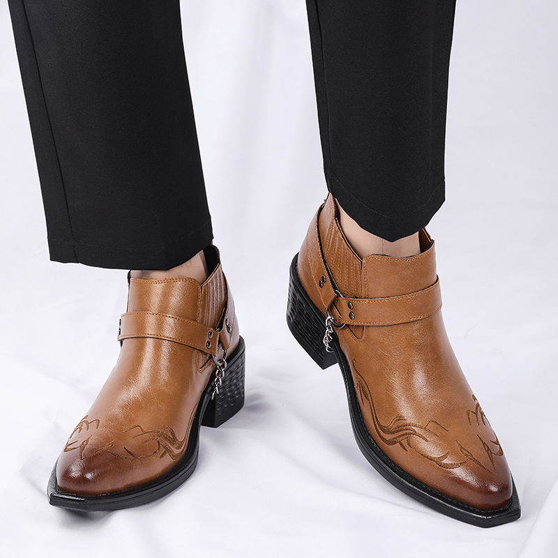 New Brown /Black Cow Leather B - Men Shoes For Wedding review and price