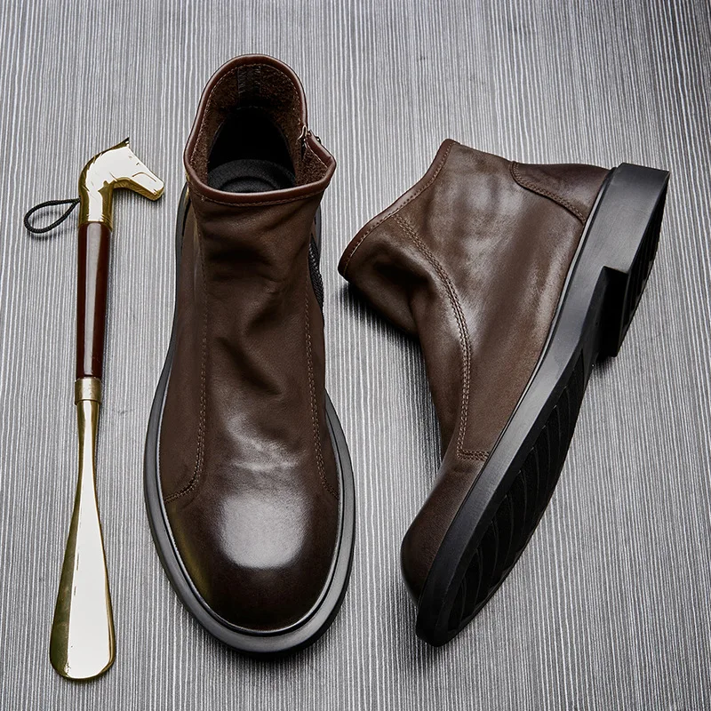 Warm Mens Genuine Leather Boot - Men Shoes For Wedding review and price