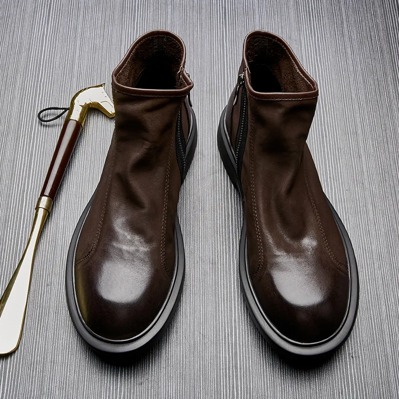 Warm Mens Genuine Leather Boot - Men Shoes For Wedding review and price