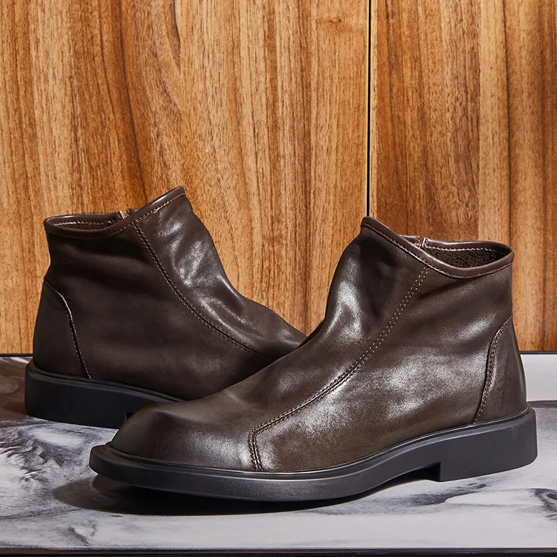 Warm Mens Genuine Leather Boot - Men Shoes For Wedding review and price
