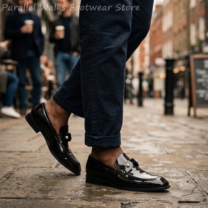 Men Black Patent Faux Suede Rh - Men Shoes For Wedding review and price