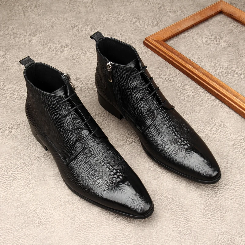 Luxury Mens Genuine Leather Bo - Men Shoes For Wedding review and price