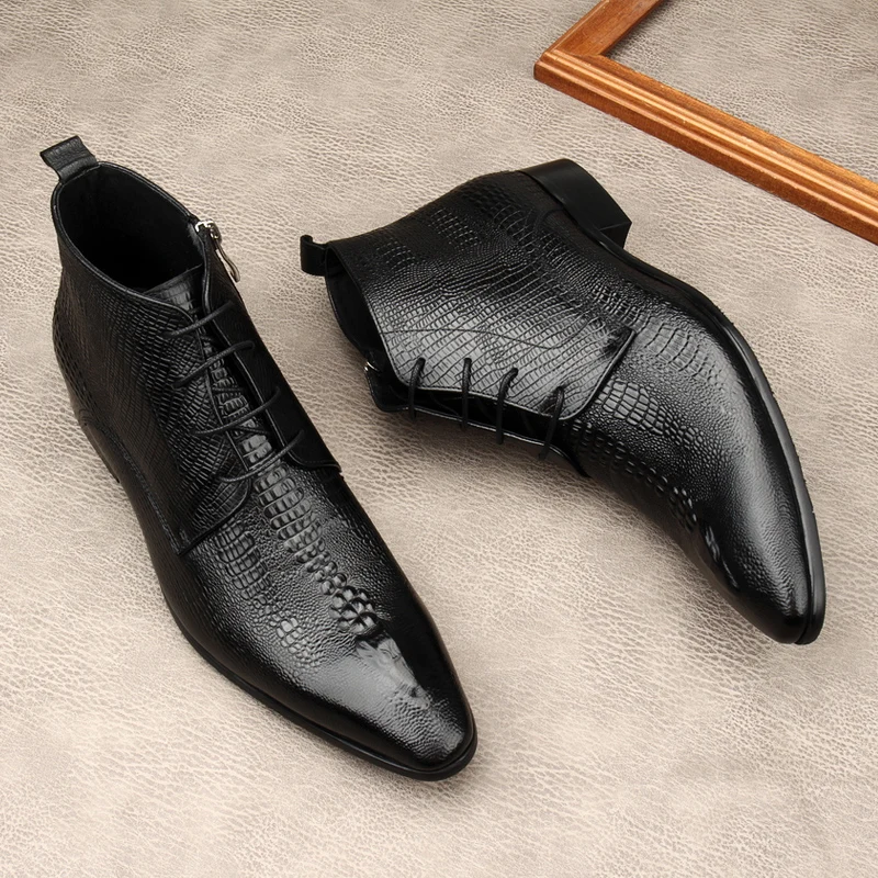 Luxury Mens Genuine Leather Bo - Men Shoes For Wedding review and price