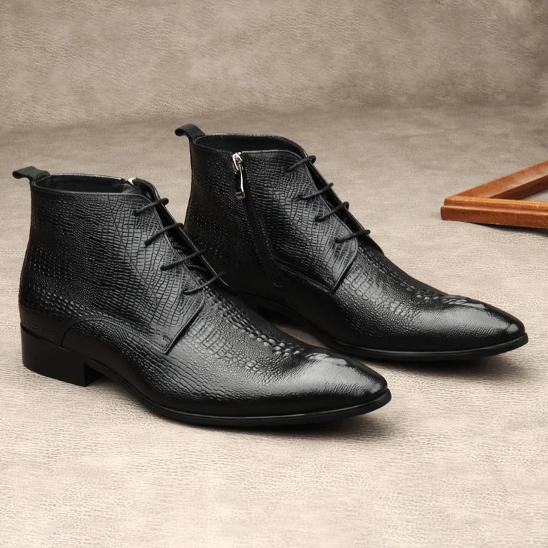 Luxury Mens Genuine Leather Bo - Men Shoes For Wedding review and price