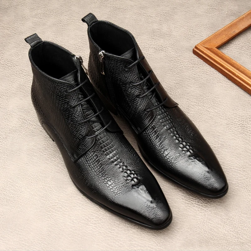Luxury Mens Genuine Leather Bo - Men Shoes For Wedding review and price